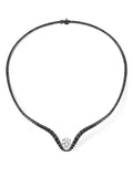 CLARA CURVED COLLAR (Black and White Diamond)