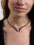CLARA CURVED COLLAR (Black and White Diamond)
