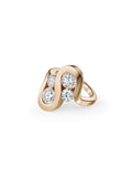Daphe Wave Ring in 18k Pink Gold with White Diamonds — Melissa Kaye