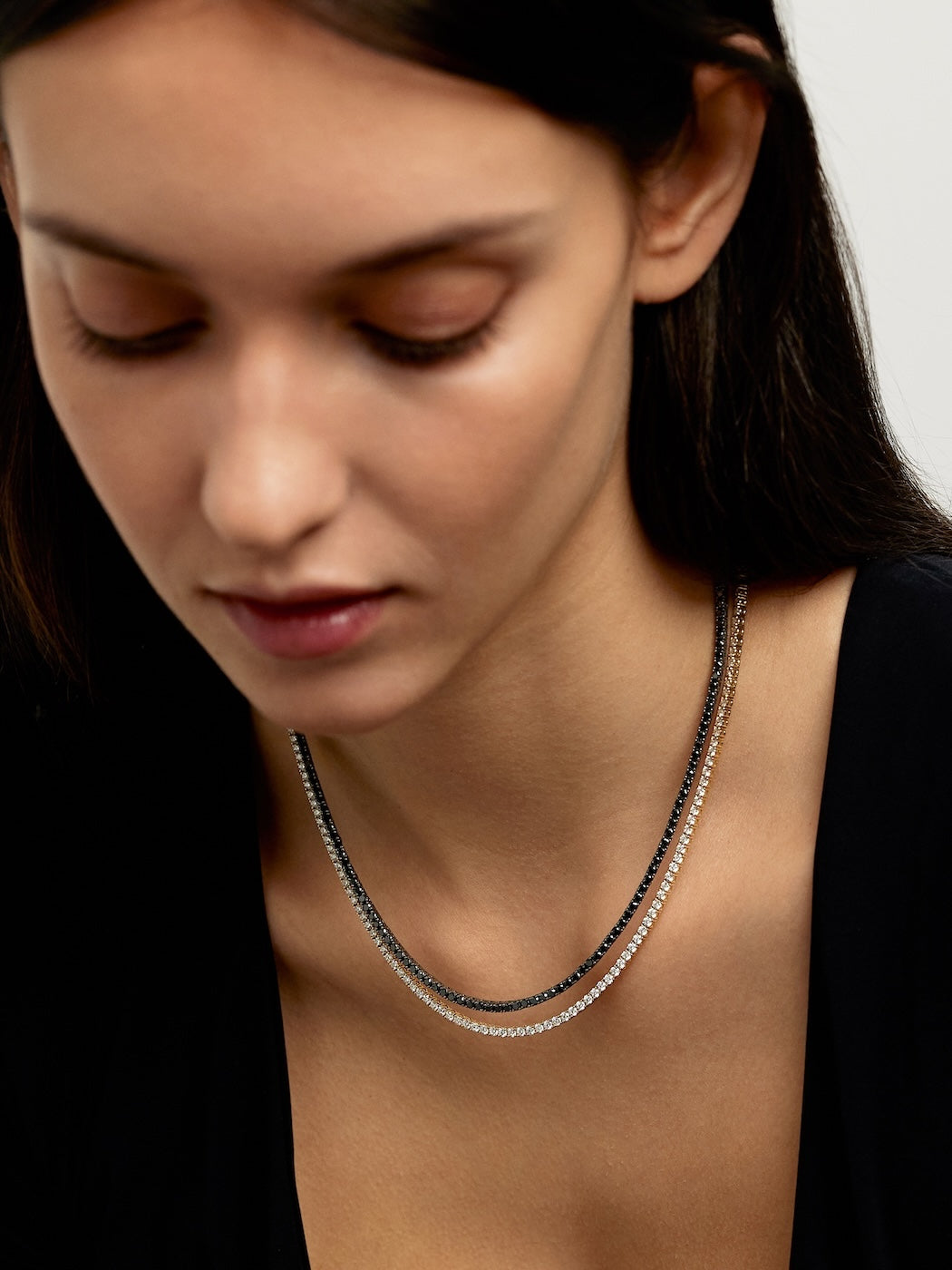 Black Diamond Silver Diamond Tennis Chain Black Diamond Tennis