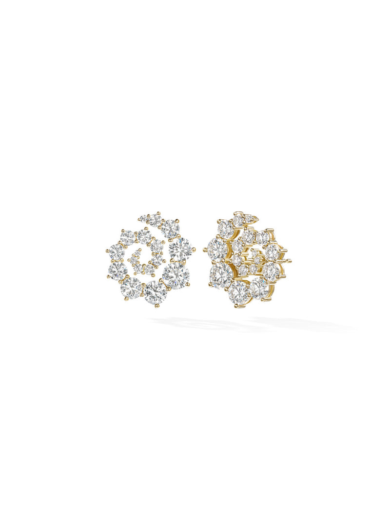 Riley Stud Large in 18k Yellow Gold with White Diamonds — Melissa Kaye