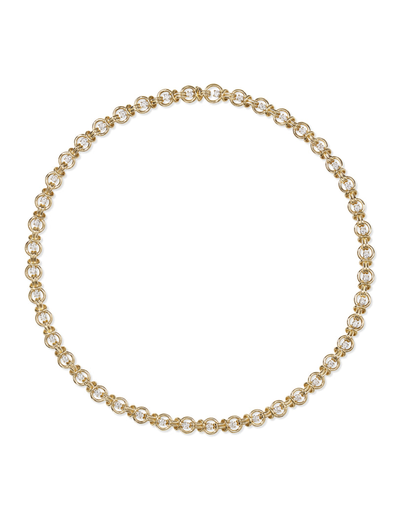 Rocky Necklace Small in 18k Yellow Gold with White Diamonds — Melissa Kaye