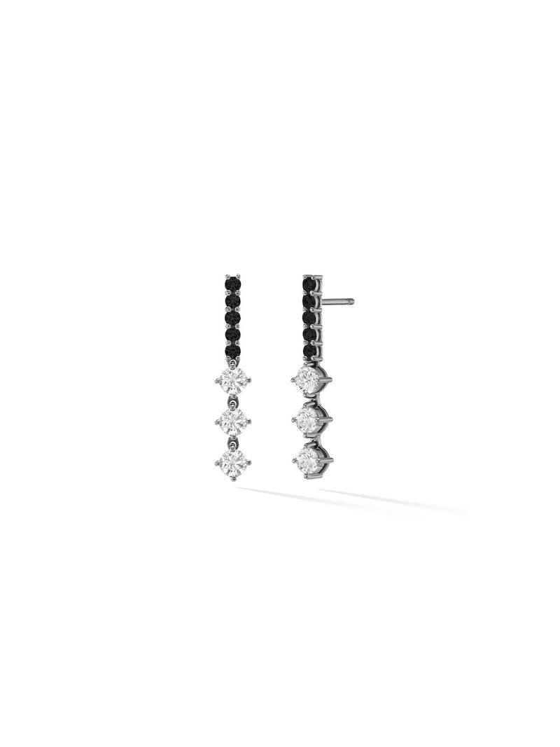 STELLA EARRING MEDIUM (Black and White Diamond)